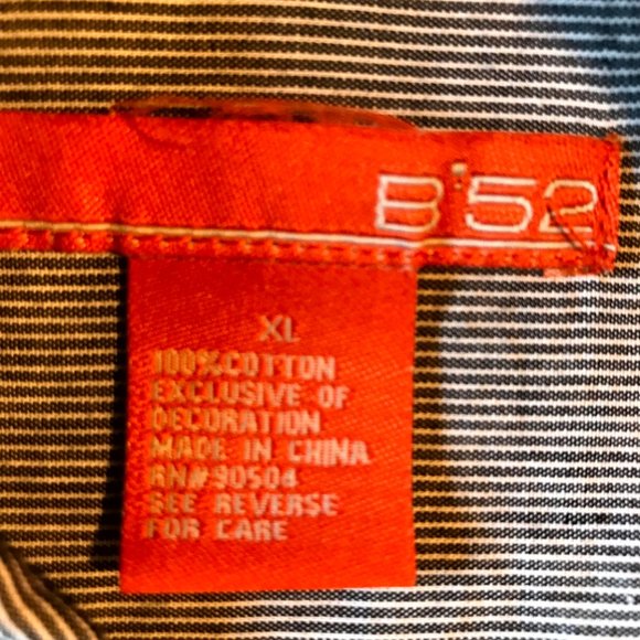 B'52 Men's Button Down Shirt blue Pin Stripe Size XL - Picture 3 of 9